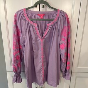 Lilly Pulitzer Purple Relaxed Long Sleeve Blouse